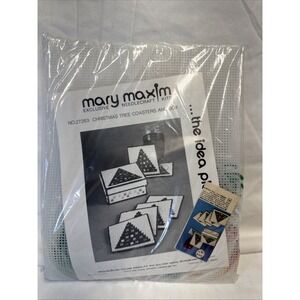 Mary Maxim Christmas Tree Coasters And Box Needlecraft Kit Vintage